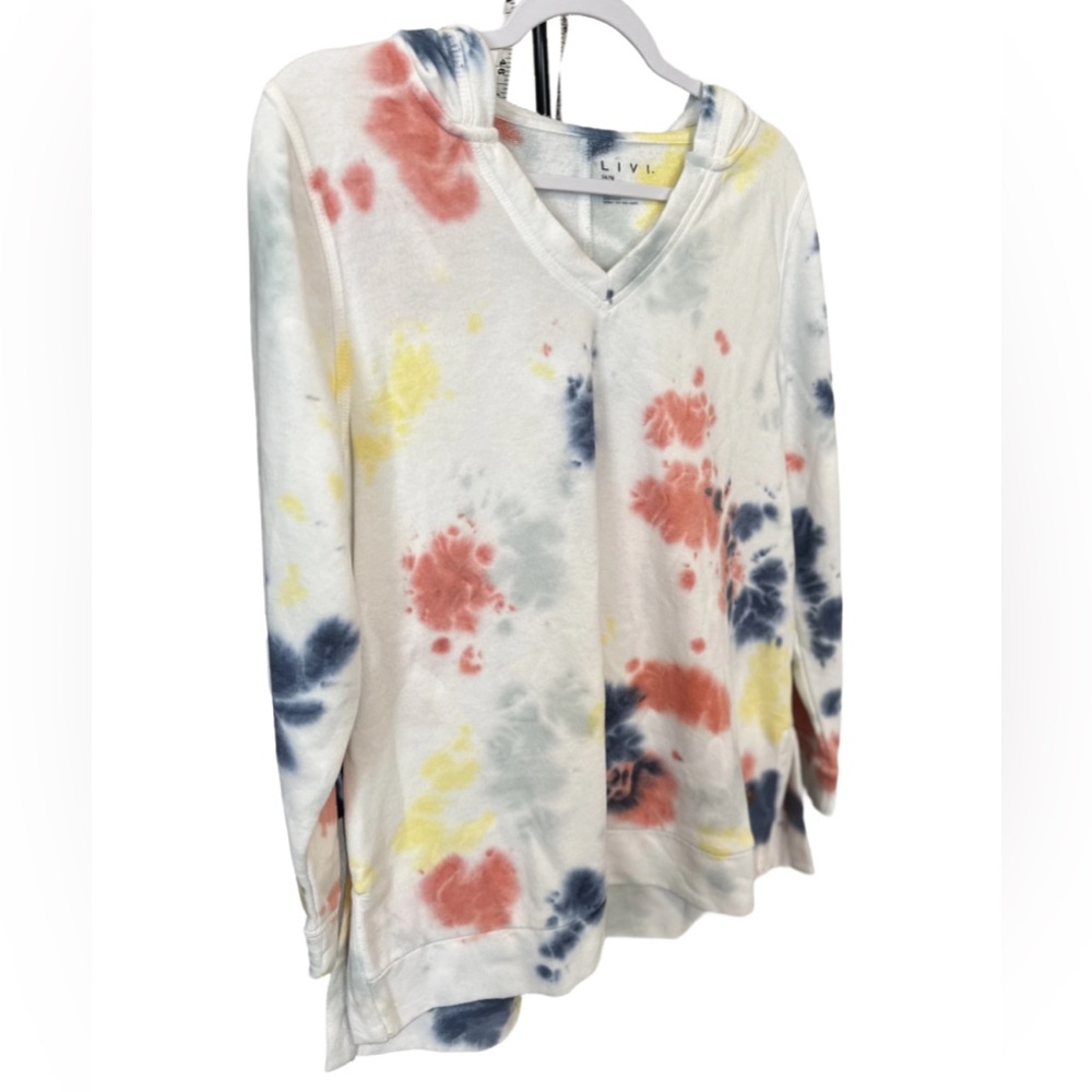 Lane Bryant LIVI Tie Dye Hoodie Sweatshirt Size 14 NWT